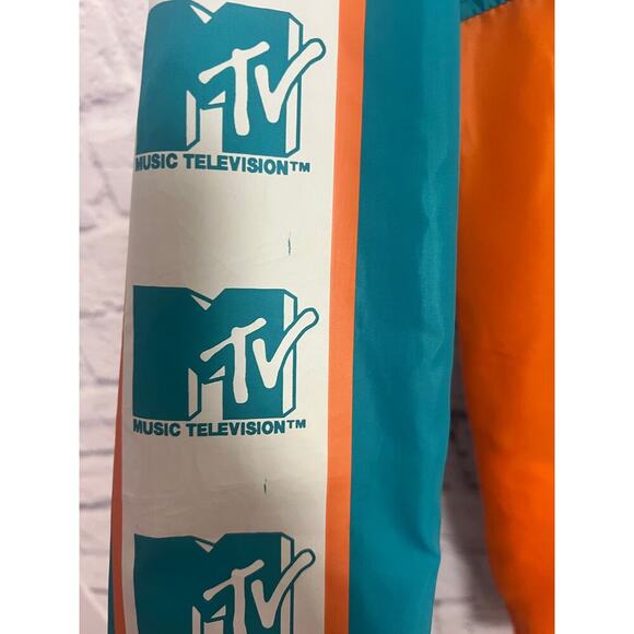 MTV Turquoise and Orange Windbreaker - Men's XL - Picture 8 of 13